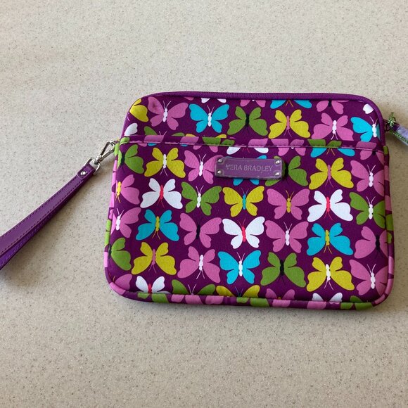 Vera Bradley Medium iPad Tablet Sleeve NWT Purple w/ Butterflies Flutterby - Picture 9 of 12